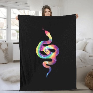 Discover Snake Pet Batik Dye Snake Zip Fleece Blankets