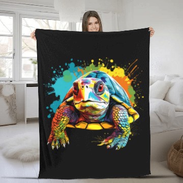 Discover Turtle Pet Splash Art Box Turtle Lover Colorful 1 Baseball Tees Fleece Blankets