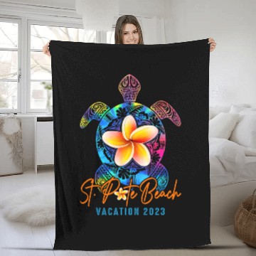 Discover Turtle Pet St Pete Beach Tie Dye Sea Turtle Vacation Theme Family Baseball Tees Fleece Blankets