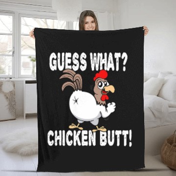 Discover Chicken Pet Guess What Chicken Butt Funny Saying Jokes Lover Baseball Tees Fleece Blankets