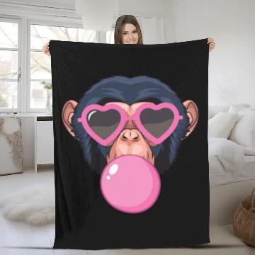 Discover Pig Pet Womens Pig Bubblegum Monkey Face Pink Sunglasses Cute Monkey Fleece Blankets