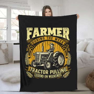 Discover Tractor Fun Funny Farmer Mom Grandma Tractor Pulling Legend Cool vintages 1 Fleece Blankets