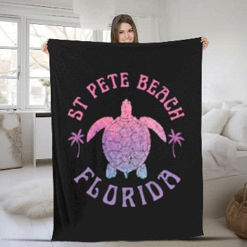 Discover Turtle Pet St Pete Beach Florida Sea Turtle Summer Vacation Zip Fleece Blankets