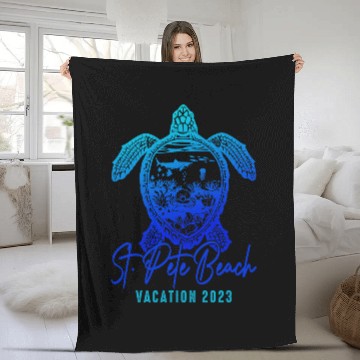 Discover Turtle Pet St Pete Beach Florida Sea Turtle Vacation Group Baseball Tees Fleece Blankets