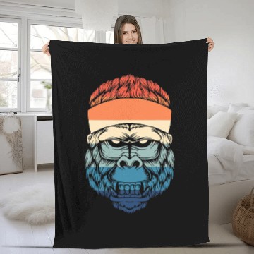 Discover Gorilla Pet Retro Gorilla Ape Monkey Baseball Tees Fleece Blankets