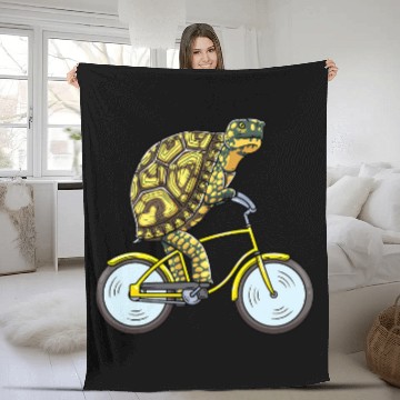Discover Turtle Pet Eastern Box Turtle On Bike Cycling Fleece Blankets