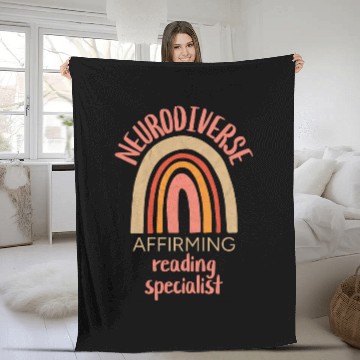 Discover Book Fun Neurodiverse Affirming Literacy Reading Teacher Acceptance Zip Fleece Blankets