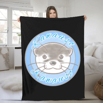 Discover Otter Pet Yuru Otter Loose Logo Tome Fleece Blankets