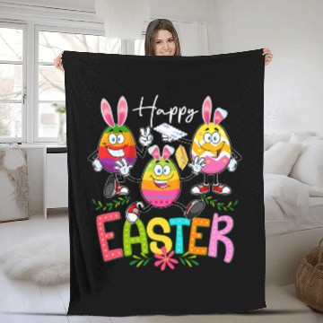 Discover Postal Worker Job Happy Easter Three Cute Bunny Eggs Postal Worker Funny Job Zip Fleece Blankets