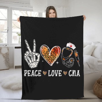 Discover nurses Job Peace Love CNA Halloween nurses Certified Nursing Assistant 13 Zip Fleece Blankets