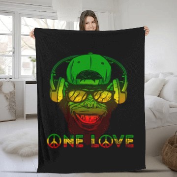 Discover Gorilla Pet Rasta Reggae Gorilla One Love Peace Reggaeton Monkey Fleece Blankets
