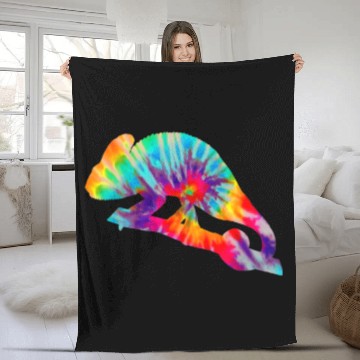 Discover Chameleon Pet Tie Dye vintages Reptile Pet Fleece Blankets