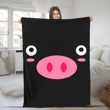 Discover Pig Pet face pig cute Baseball Tees Fleece Blankets