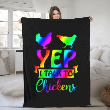 Discover Chicken Pet Yep I Talk To Chickens MultiColored Chicken Lady Baseball Tees Fleece Blankets