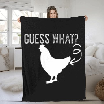 Discover Chicken Pet guess what chicken butt Chicken Butt Joke Funny Fleece Blankets