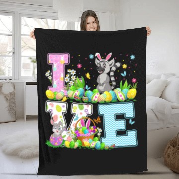Discover Lemur Pet Easter Egg Hunt Funny Love Lemur Easter Sunday Baseball Tees Fleece Blankets