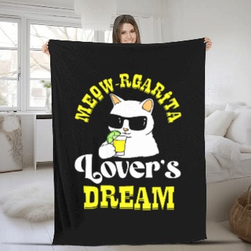 Discover Funny Tequila Drinking Cat Lover Salt Lime Bartender Drink 27 Fleece Blankets