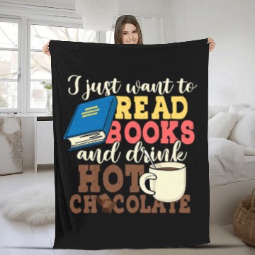 Discover Book Fun Gif Read Books Drink Hot Chocolate 1 Fleece Blankets