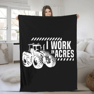 Discover Tractor Fun driving Mens Tractor Farming I Work In Acres Fleece Blankets