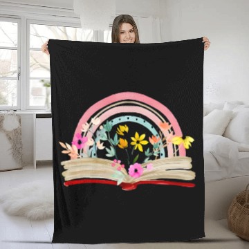 Discover Book Fun Boho Rainbow Reading Floral Books Flowers Aesthetic Bookworm Baseball Tees Fleece Blankets