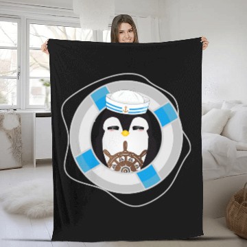 Discover Penguin Pet sailor in navy look Fleece Blankets