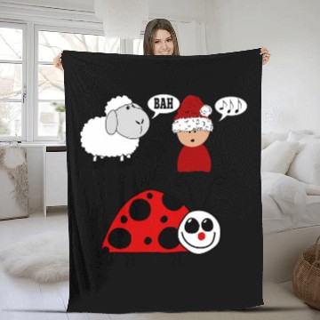 Discover Sheep Pet Bah Humbug Sheep Caroler Lady Bug Bah Humbug Fleece Blankets