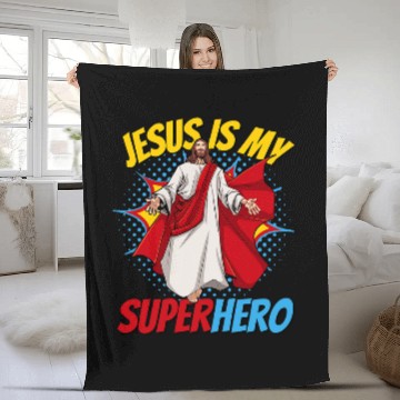 Discover Book Fun Jesus Is My Superhero Powerful Christian Comic Book Hero 2 Baseball Tees Fleece Blankets