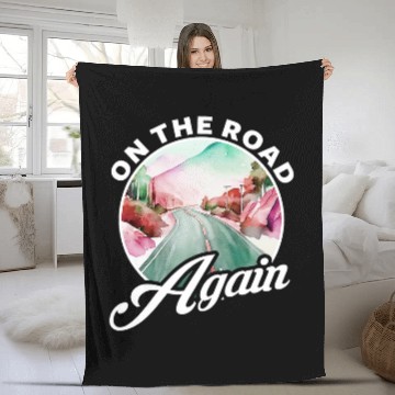 Discover Truck Fun 18 Wheeler On The Road Again Fleece Blankets