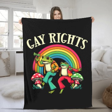 Discover Frog Pet Rainbow Retro Say Gay Frog Toad Human Rights LGBT Equality Baseball Tees Fleece Blankets