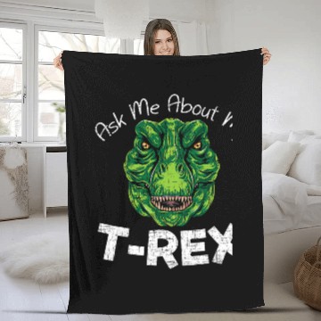 Discover Dinosaur Pet Ask Me About My TRex Dinosaur Lover Future Paleontologist Fleece Blankets