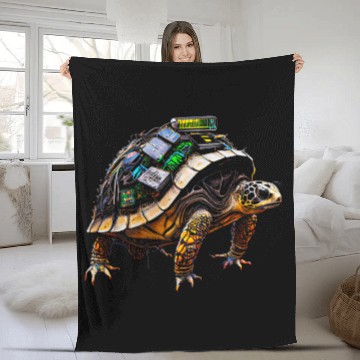 Discover Turtle Pet Tortoise Waterturtle Ocean Natural Environment 16 Fleece Blankets