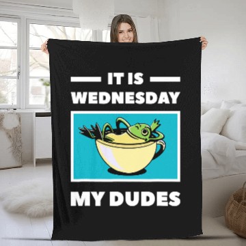 Discover Frog Pet it is wednesday my dudes meme funny frog meme Fleece Blankets