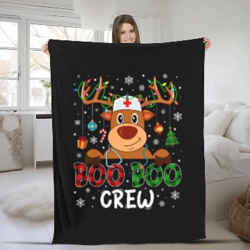 Discover nurses Job Reindeer Boo Boo Crew nurses Christmas nurses Fleece Blankets