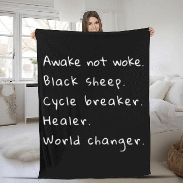 Discover Sheep Pet Awake not woke Black Sheep Cycle Breaker Fleece Blankets