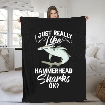 Discover Shark Pet Hammerhead Shark Head Tooth Funny 36 Zip Fleece Blankets