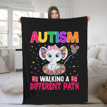Discover Autism Puzzle Walking a Different Path Support Autism Warriors Fleece Blankets
