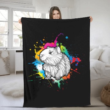 Discover Guinea Pig Pet Face Colorful Artwork Baseball Tees Fleece Blankets