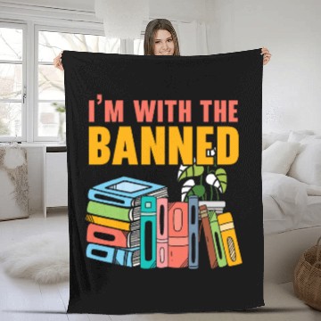 Discover Book Fun Im With The Banned Bookworm Book Lover Bibliophile Baseball Tees Fleece Blankets