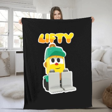 Discover Forklift Fun the inquisitive dump truck LEO Forklift Lifty Fleece Blankets