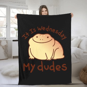 Discover Frog Pet It Is Wednesday My Dudes Cute Frog Cartoon Happy Toad Baseball Tees Fleece Blankets
