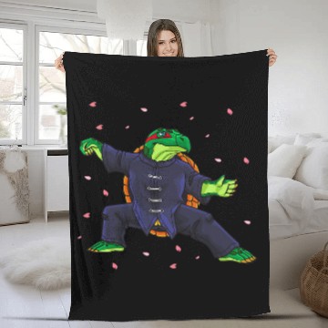 Discover Turtle Pet Funny Tai Chi Turtle Martial Arts Yoga Fleece Blankets
