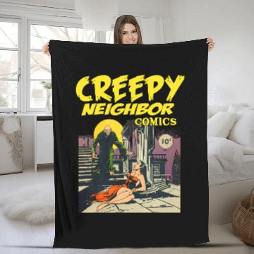 Discover Book Fun FUNNY Creepy Neighbor Comics Parody Horror Comic Fleece Blankets