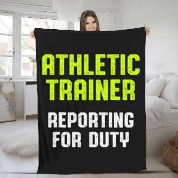 Discover Athletic Trainer Gym Coachs Reporting Wellness Coaching Fleece Blankets