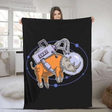 Discover Rhino Pet Astronauts Space Rhino Fleece Blankets