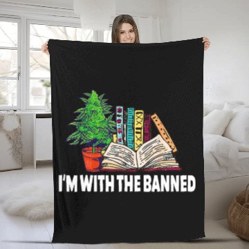 Discover Book Fun Im With The Banned Librarian Books Bookworm Fleece Blankets