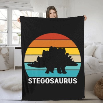 Discover Dinosaur Pet Retro Dinosaur Women Stegosaurus Fleece Blankets
