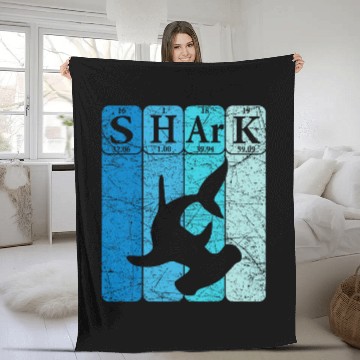 Discover Shark Pet Hammerhead Shark Periodic Table Elements Retro 5 Zip Fleece Blankets