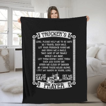 Discover Truck Fun 18 Wheeler Freighter Truck Driver 4 Fleece Blankets