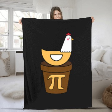Discover Chicken Pet Pi Day Chicken Pot Pie Math Science Funny Boys Pi Day Fleece Blankets