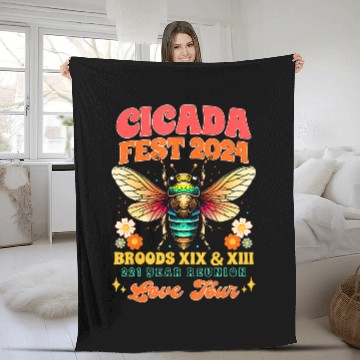 Discover Cicada Lover Cicada Fest 2024 Broods XIX 2XIII Fleece Blankets